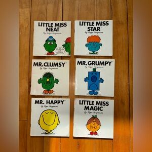 Vintage 6 x Mr Men/Little Miss Books by Roger Hargreaves 1984